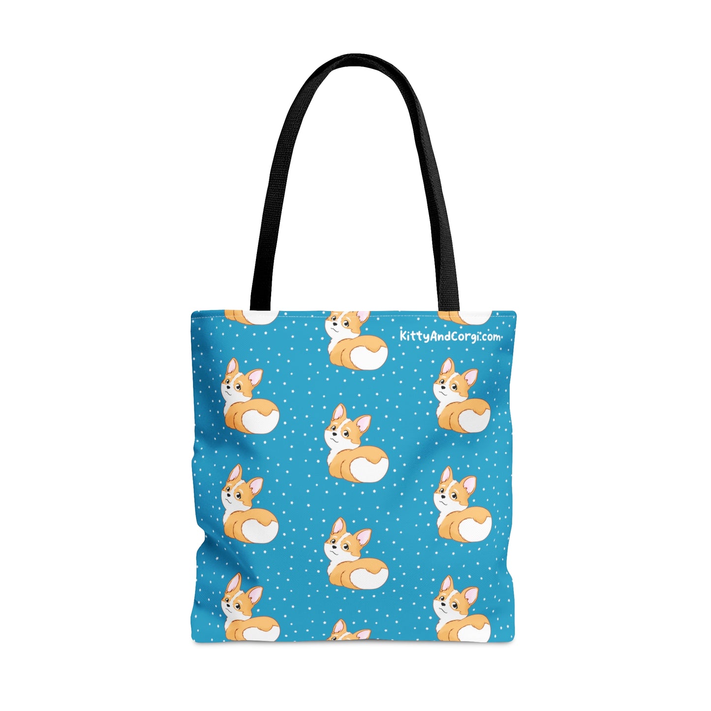 Corgi Butt Turquoise - Patterned Tote Bag