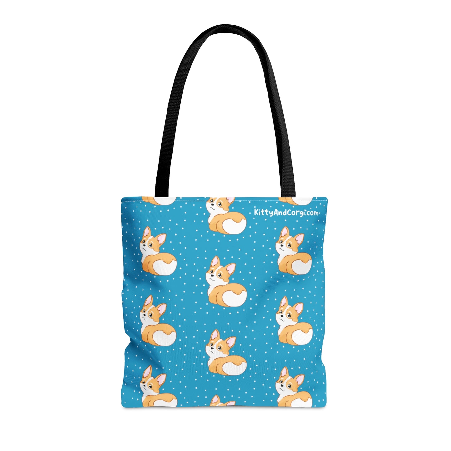 Corgi Butt Turquoise - Patterned Tote Bag