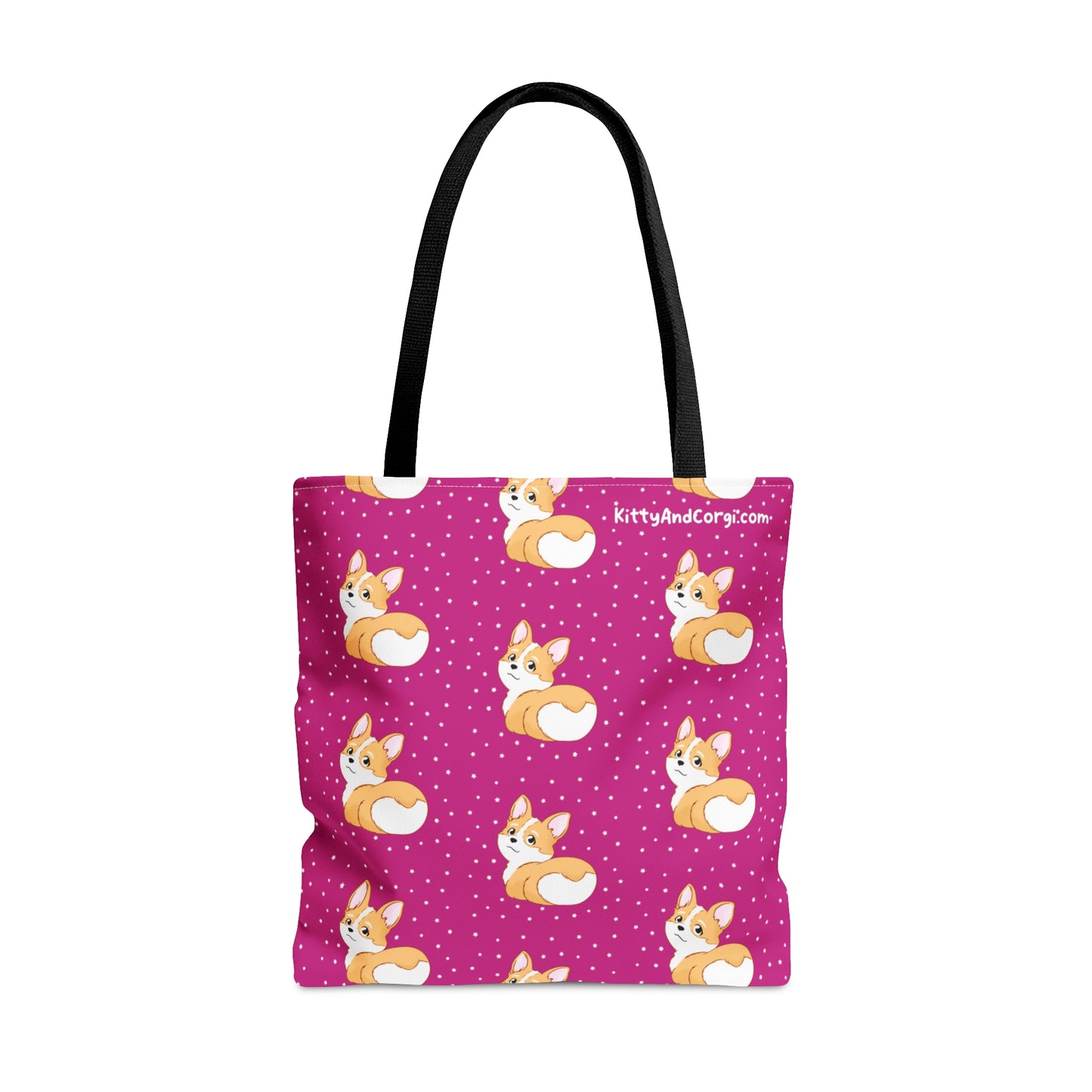 Corgi Butt - Pink - Patterned Tote Bag