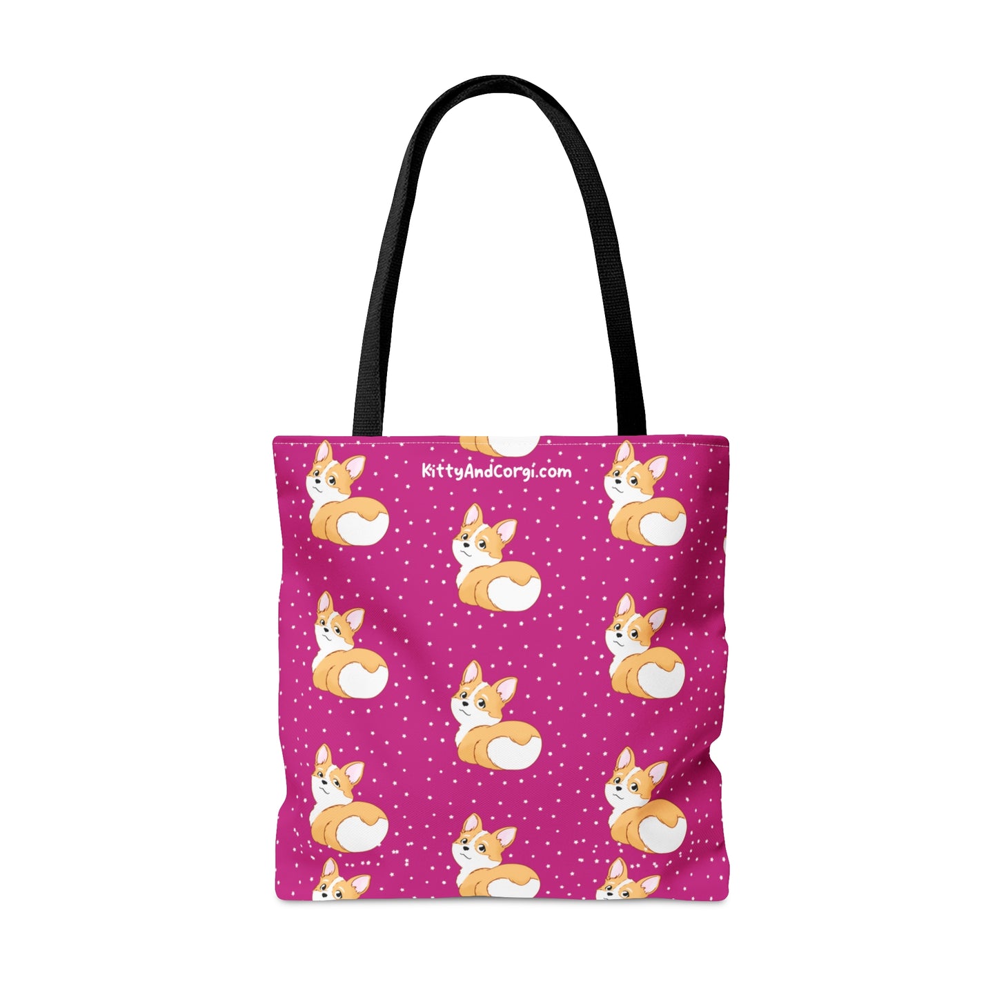 Corgi Butt - Pink - Patterned Tote Bag