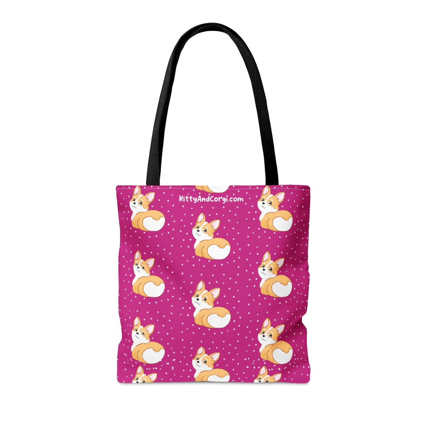 Corgi Butt - Pink - Patterned Tote Bag