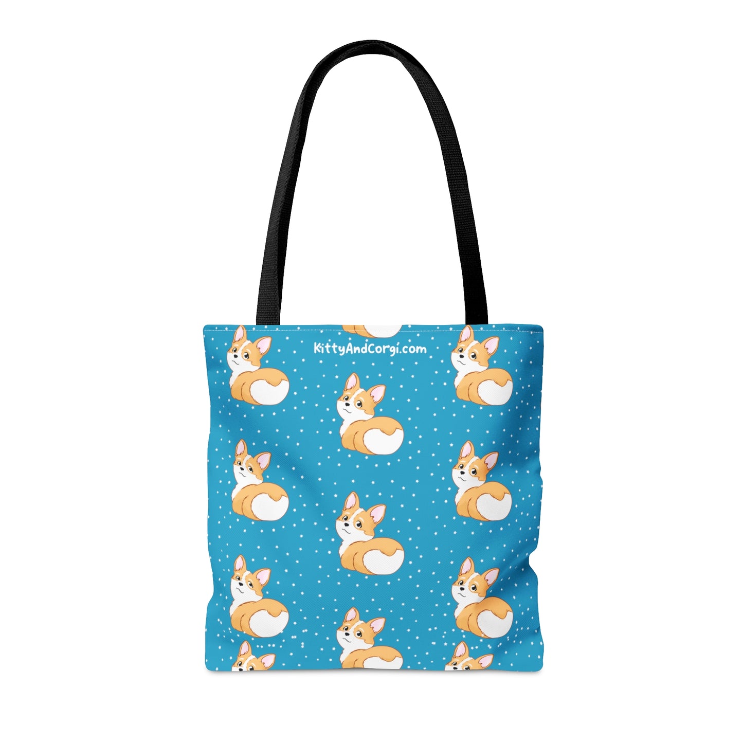 Corgi Butt Turquoise - Patterned Tote Bag