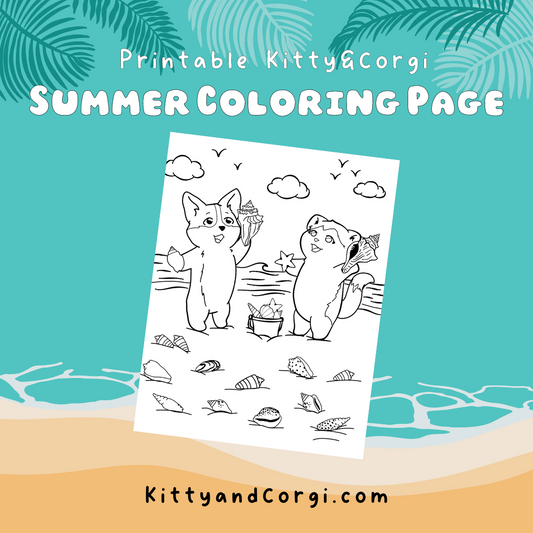 Kitty&Corgi Listen to the Ocean in Seashells