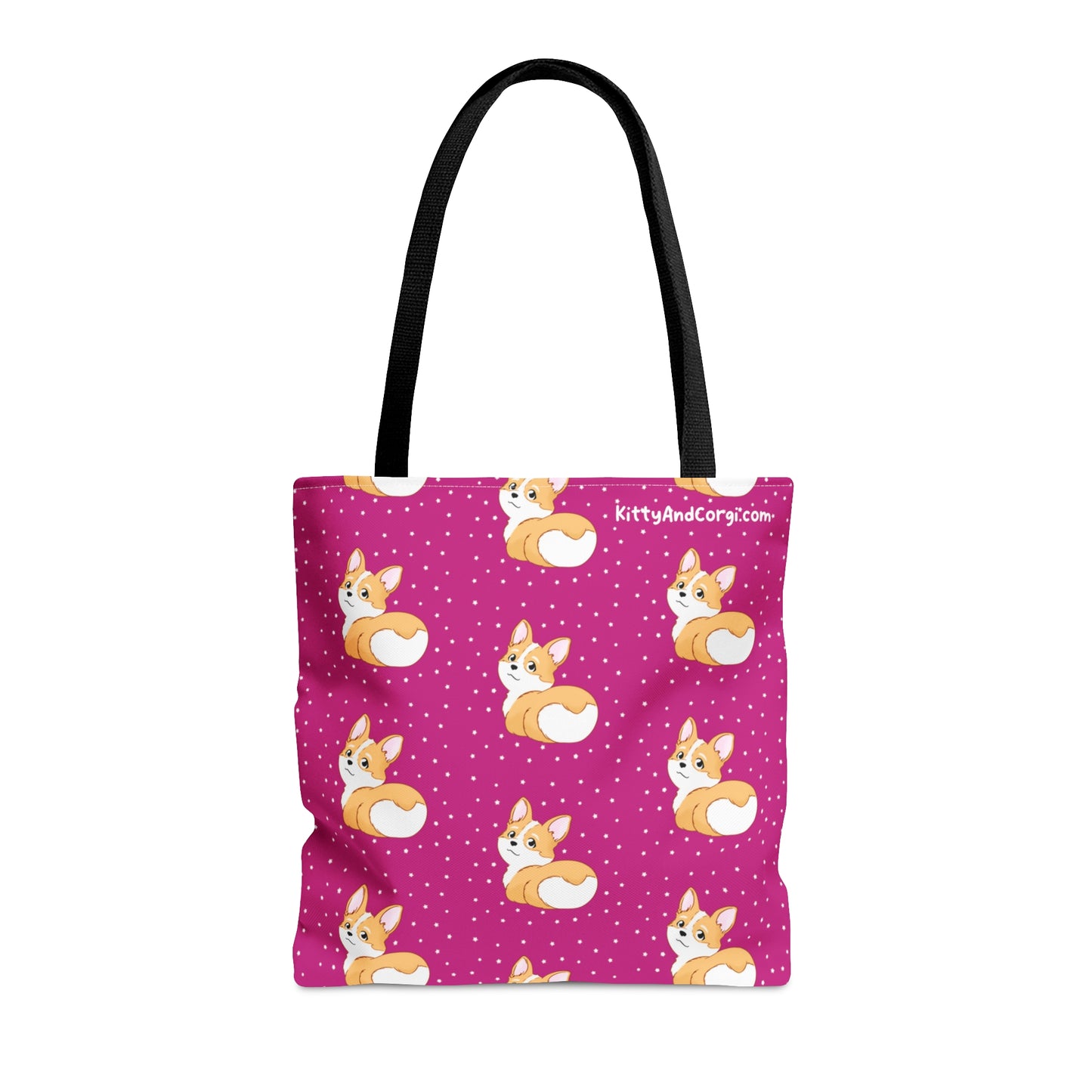 Corgi Butt - Pink - Patterned Tote Bag