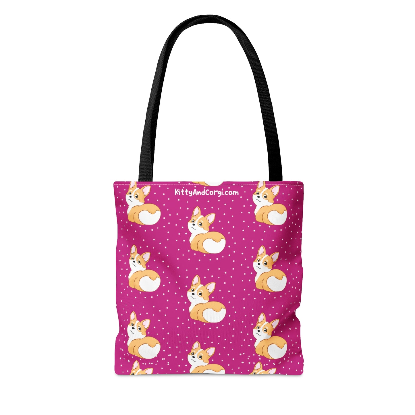 Corgi Butt - Pink - Patterned Tote Bag