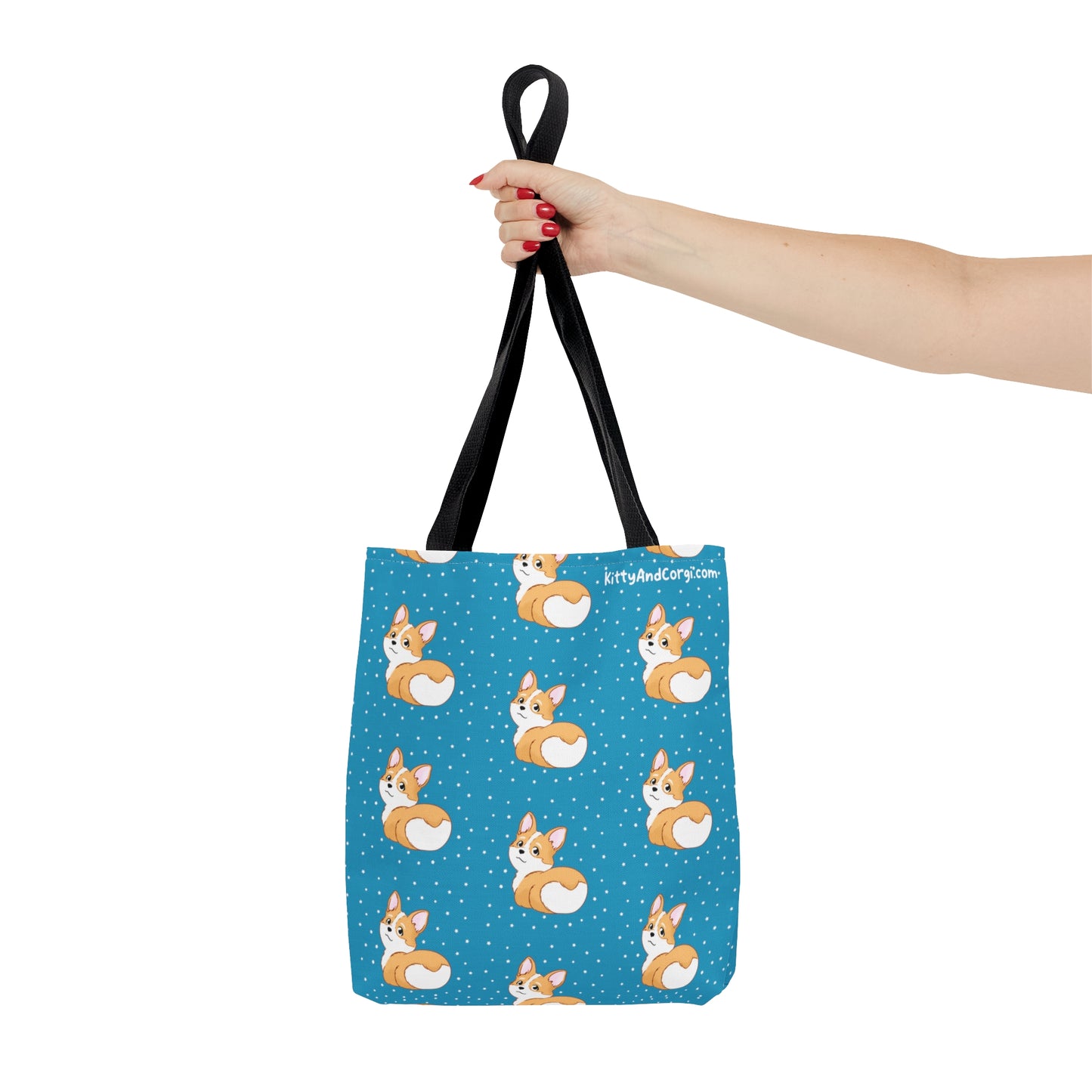 Corgi Butt Turquoise - Patterned Tote Bag