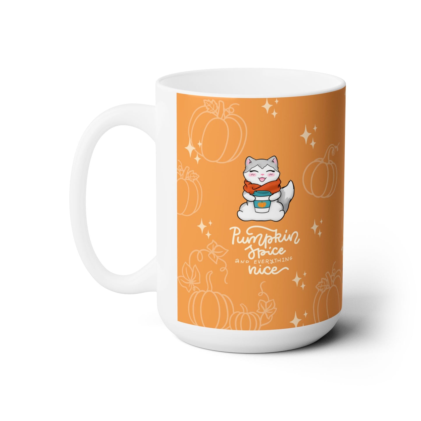 Kitty and Corgi Pumpkin Spice and Everything Nice - 15 oz Mug