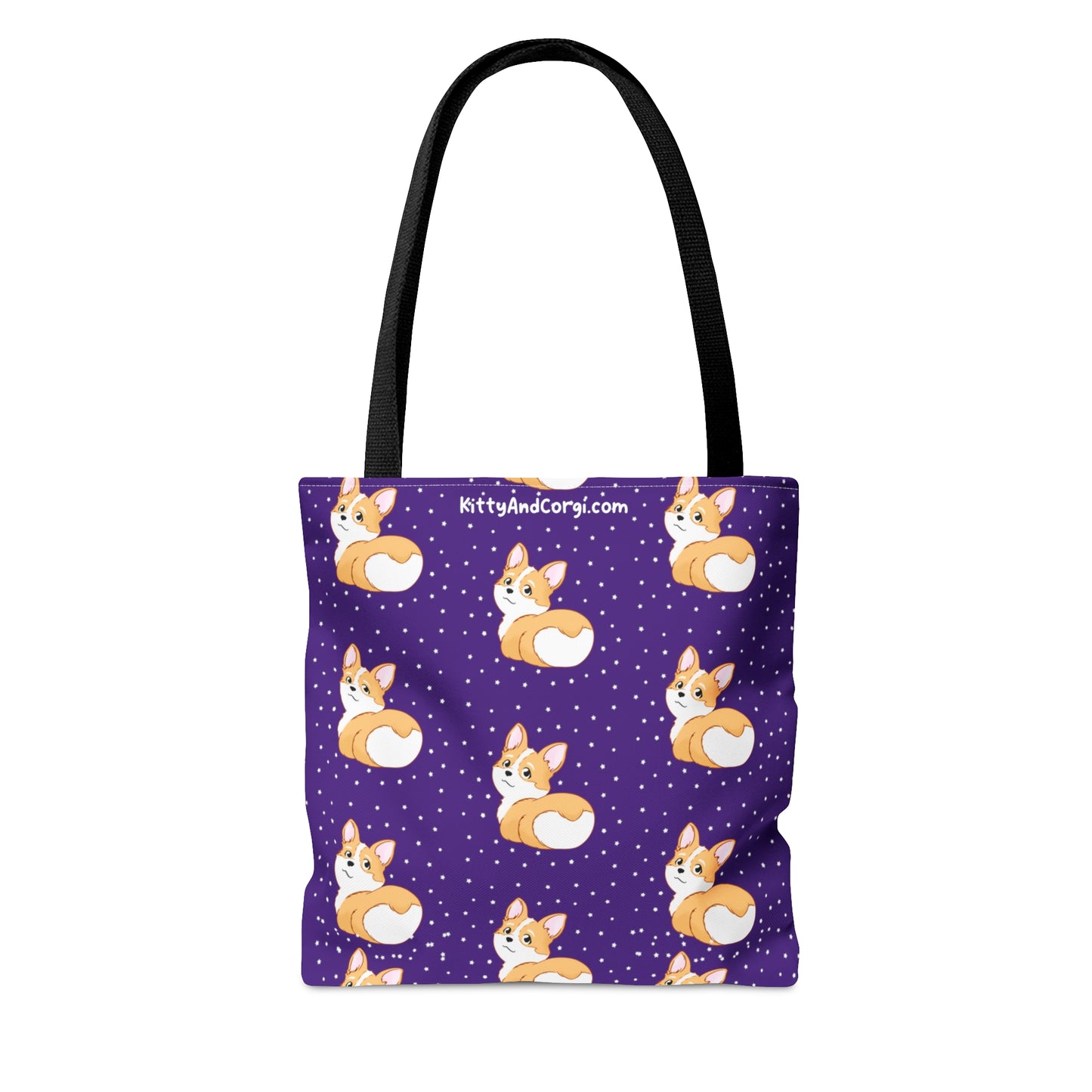 Corgi Butt - Dark Purple - Patterned Tote Bag