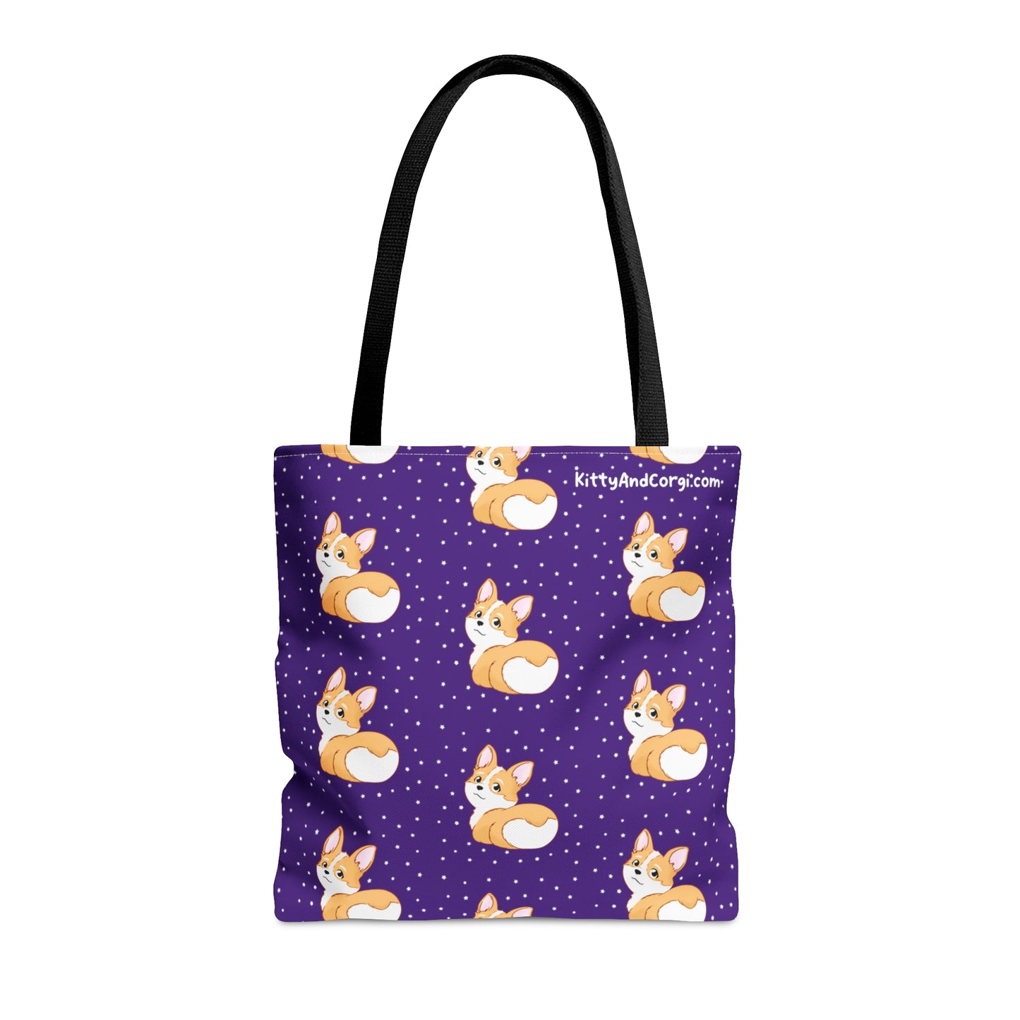 Corgi Butt - Dark Purple - Patterned Tote Bag