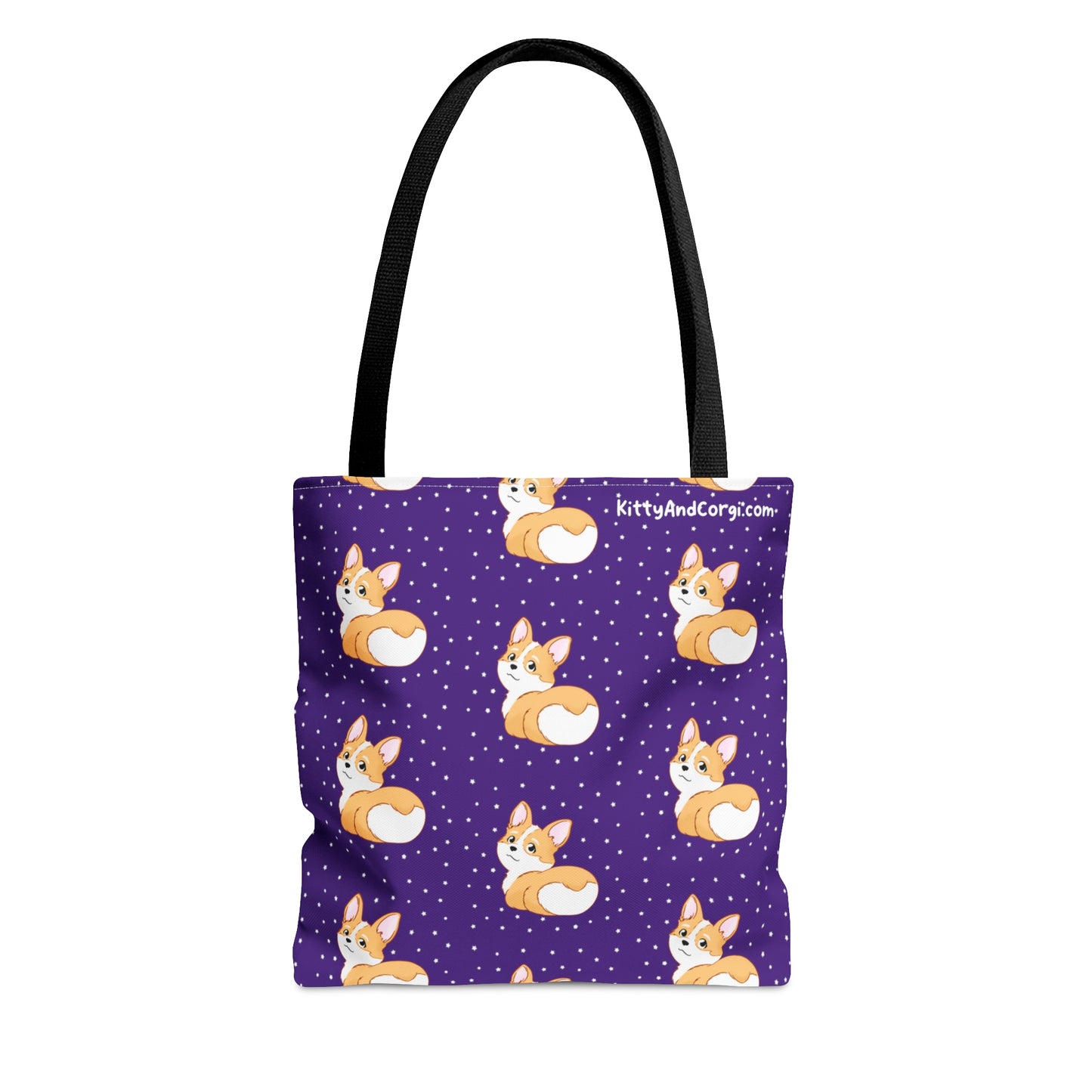 Corgi Butt - Dark Purple - Patterned Tote Bag