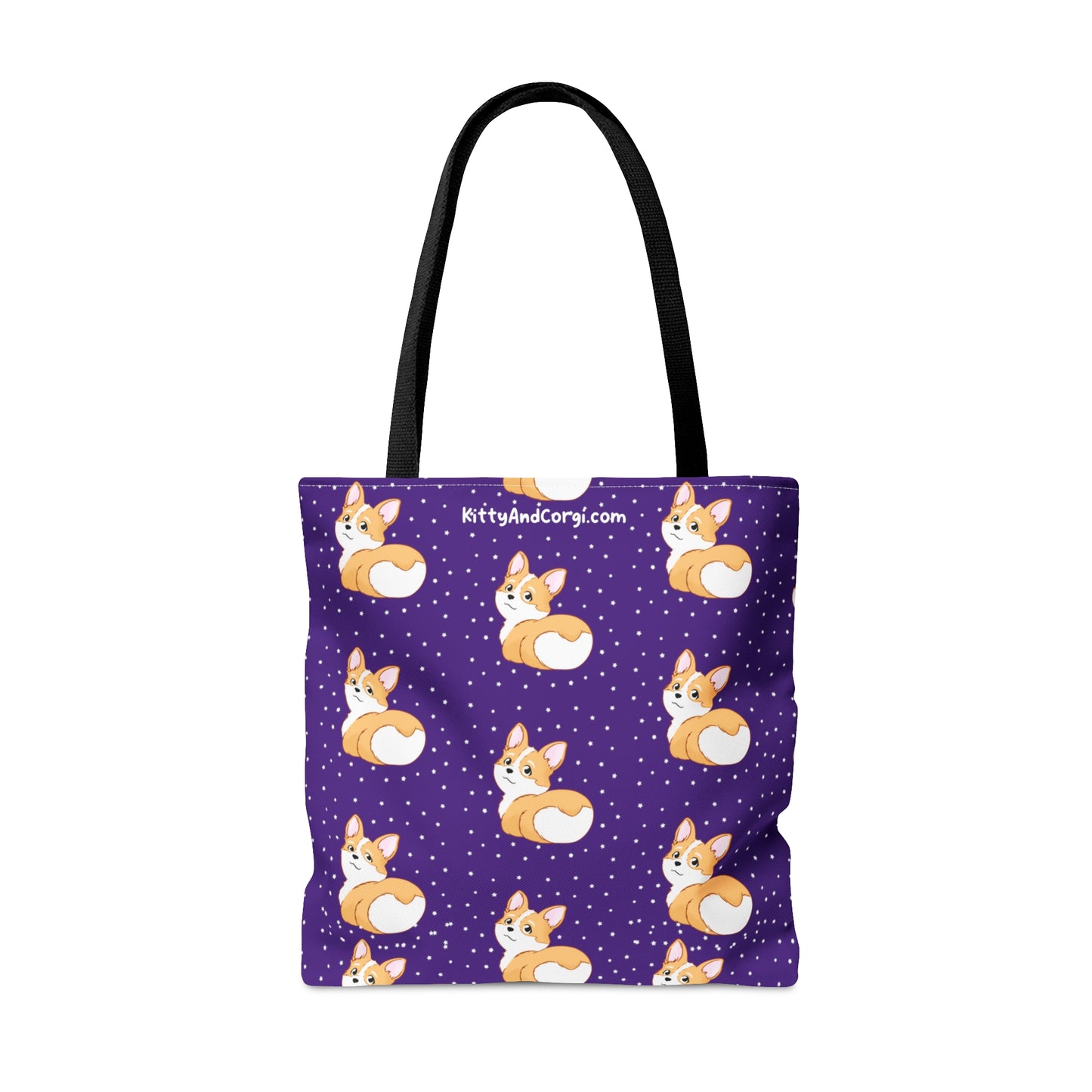 Corgi Butt - Dark Purple - Patterned Tote Bag
