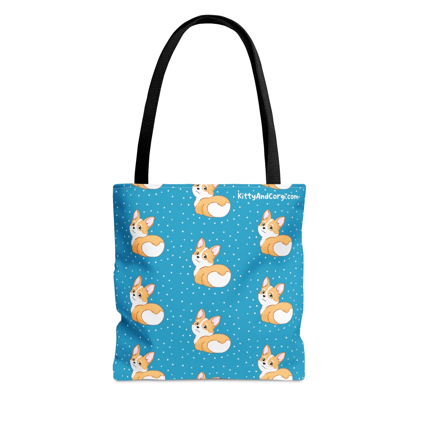 Corgi Butt Turquoise - Patterned Tote Bag
