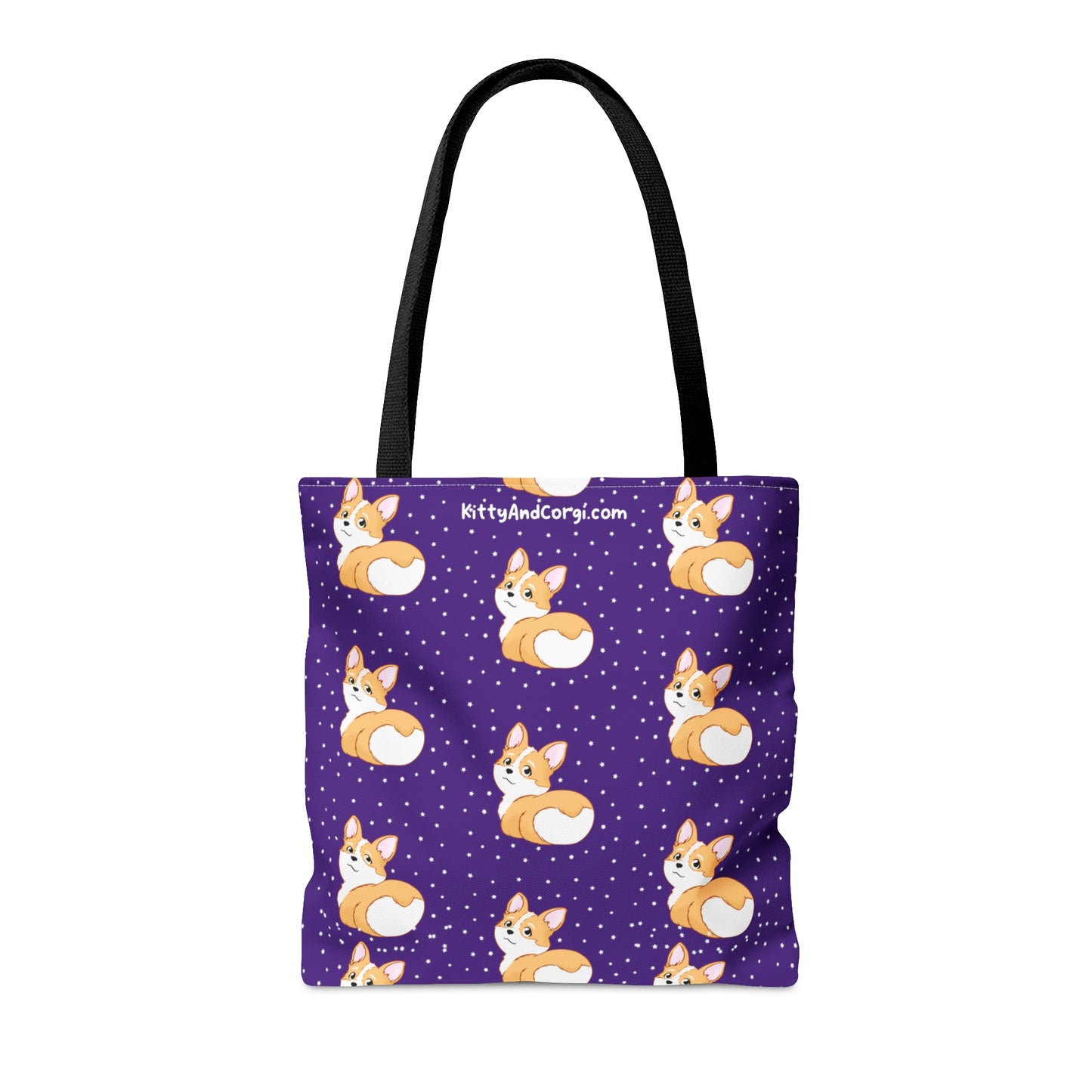 Corgi Butt - Dark Purple - Patterned Tote Bag