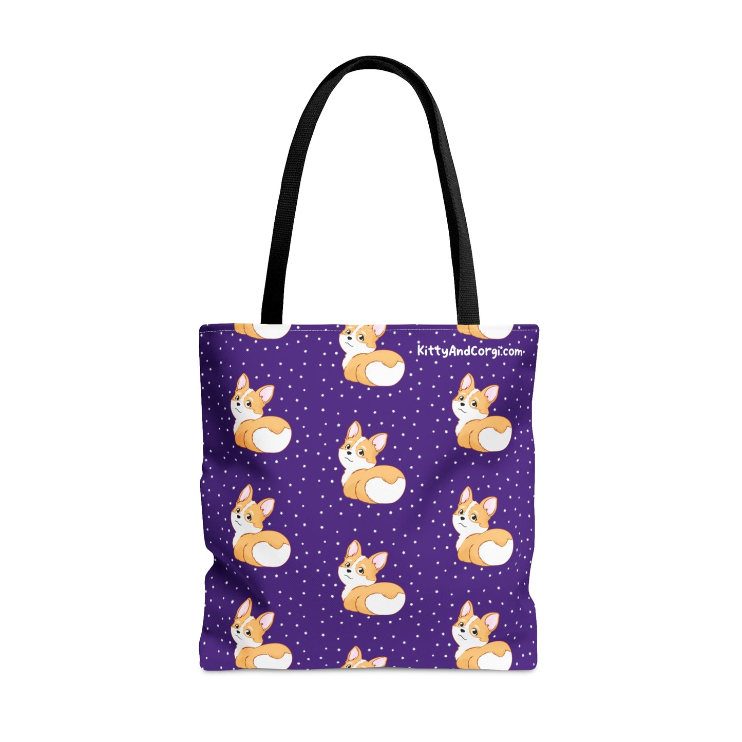 Corgi Butt - Dark Purple - Patterned Tote Bag