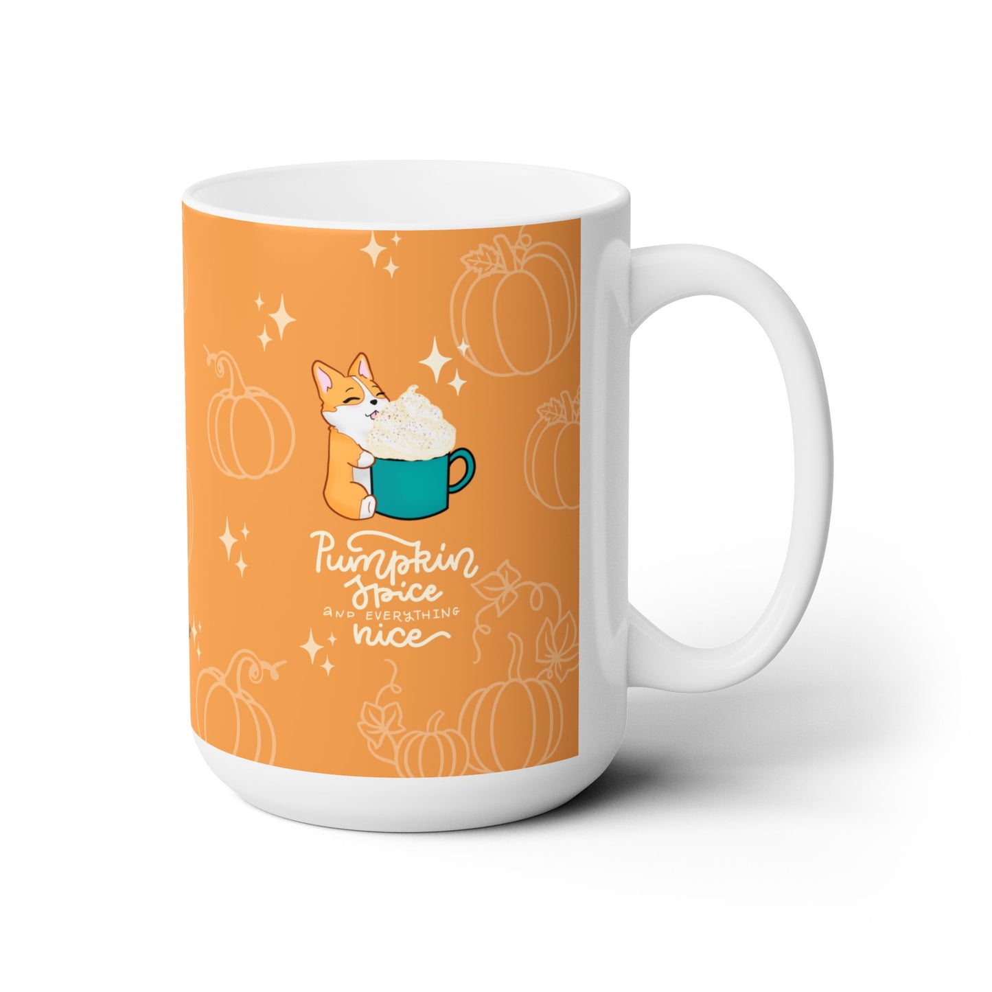 Kitty and Corgi Pumpkin Spice and Everything Nice - 15 oz Mug