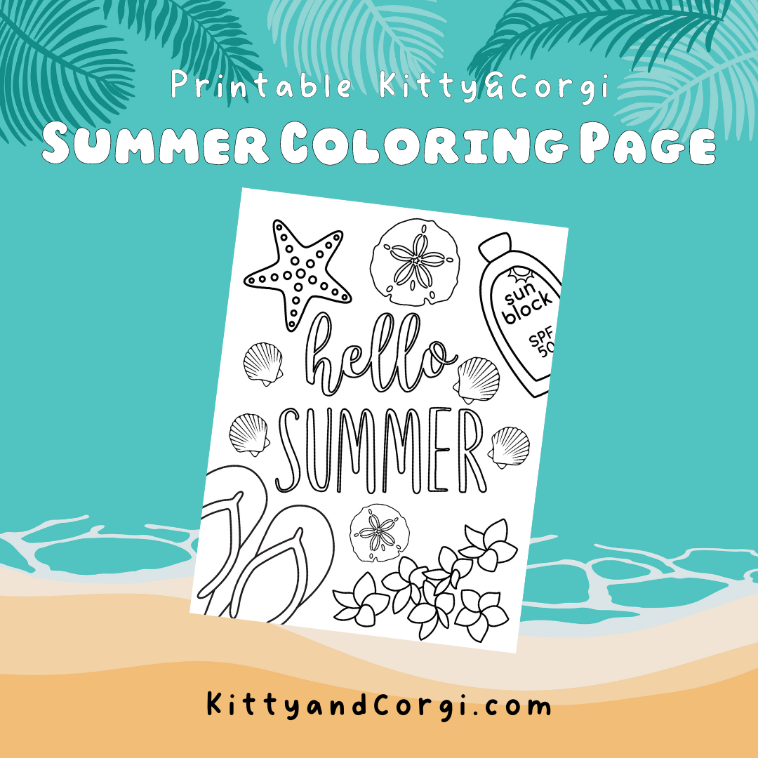 Hello Summer Coloring Page