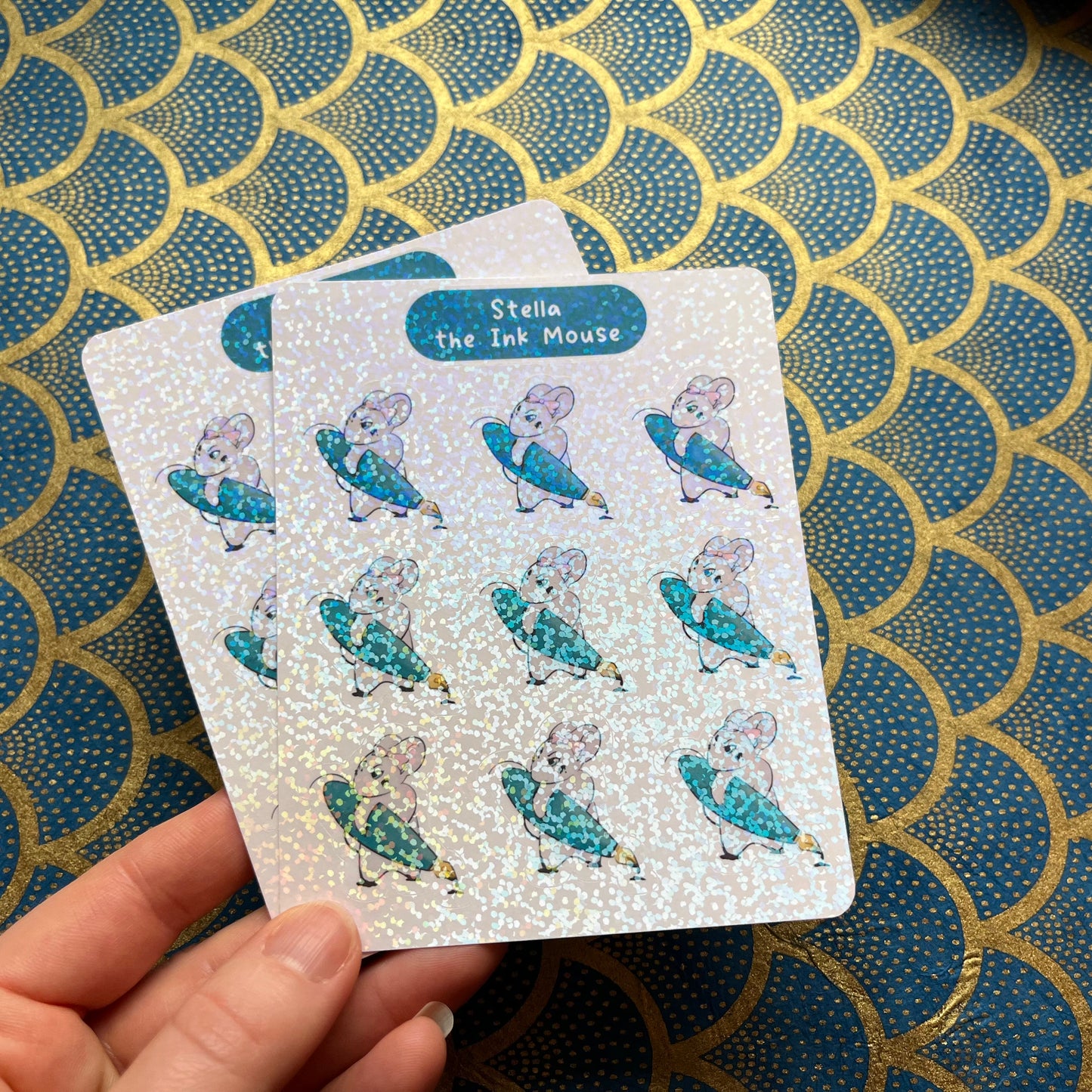 Stella the Ink Mouse Holographic Sticker Sheet
