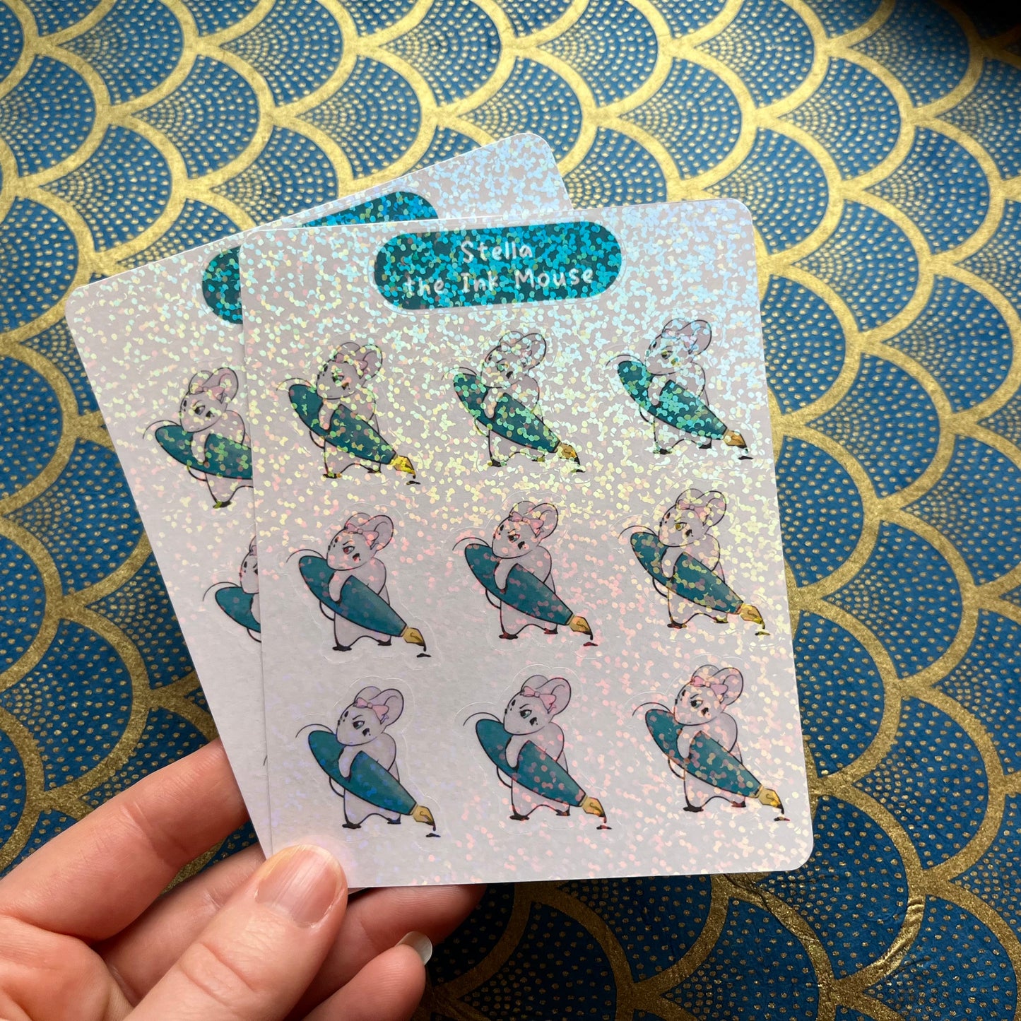 Stella the Ink Mouse Holographic Sticker Sheet
