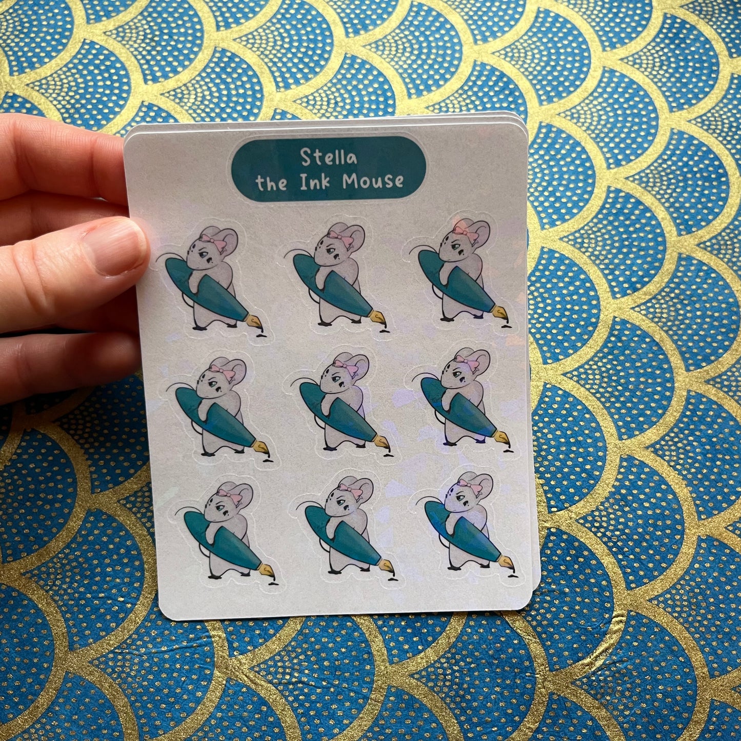 Stella the Ink Mouse Holographic Sticker Sheet