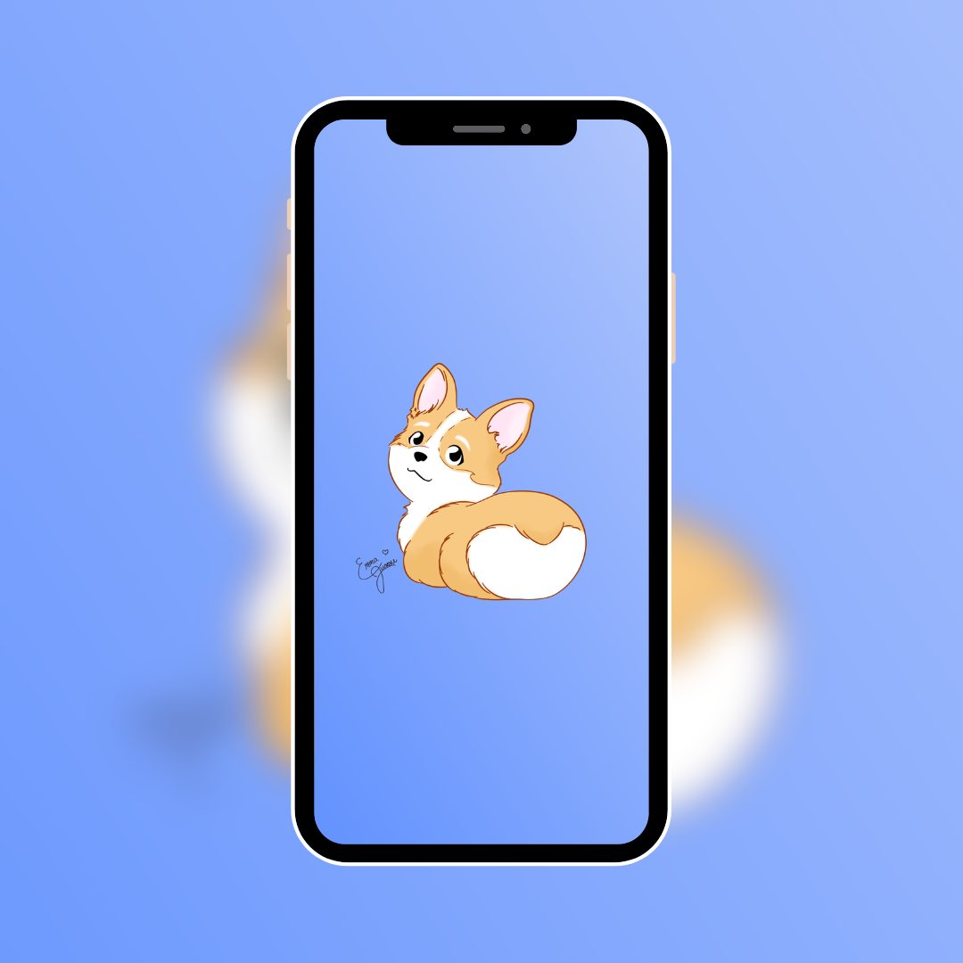 Corgi heart-butt Phone Wallpaper