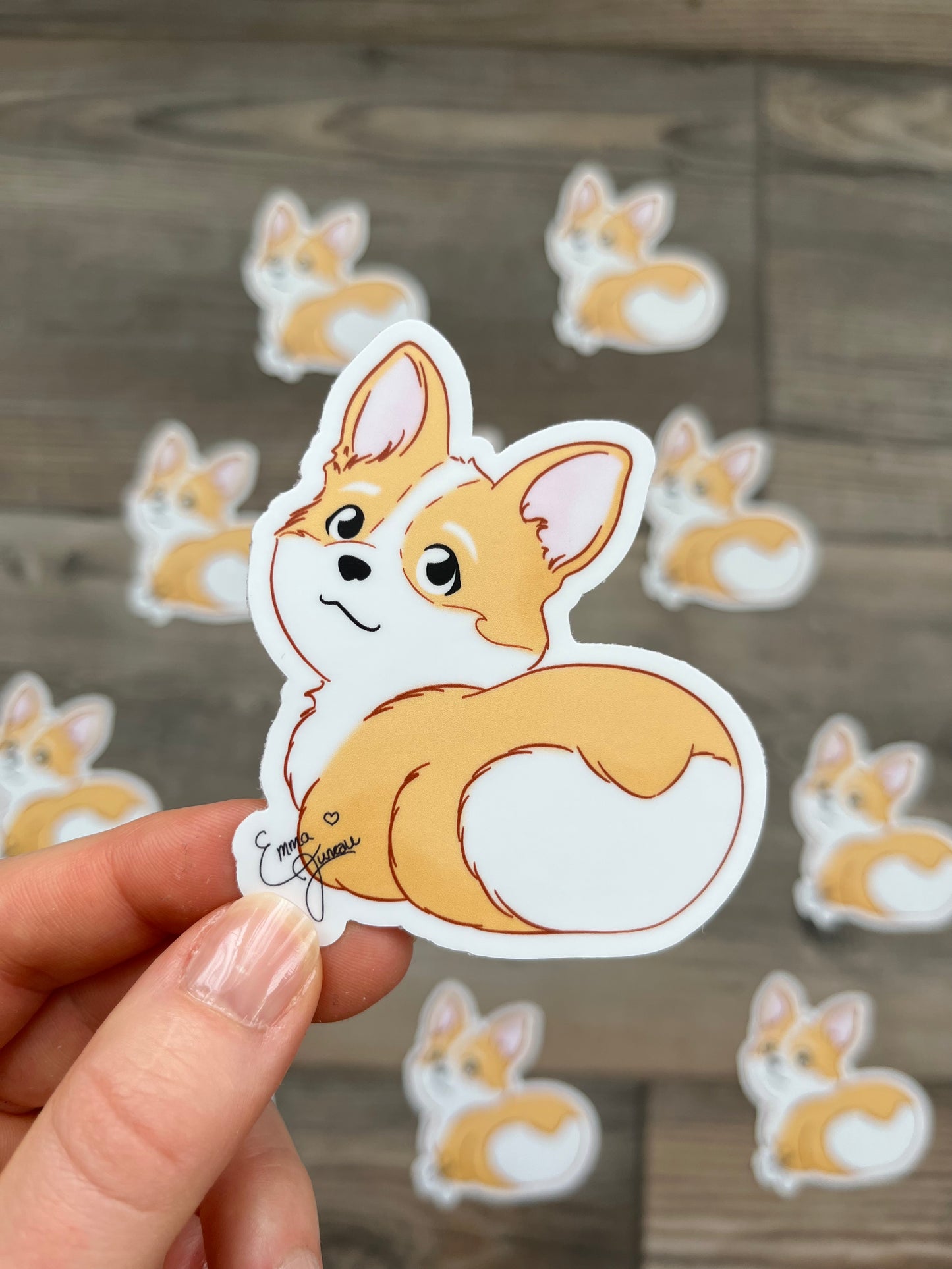 Sweet Corgi's heart-butt - Vinyl Sticker