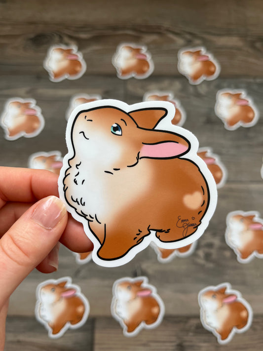 Beau, the Sweet Springtime Bunny - Vinyl Sticker