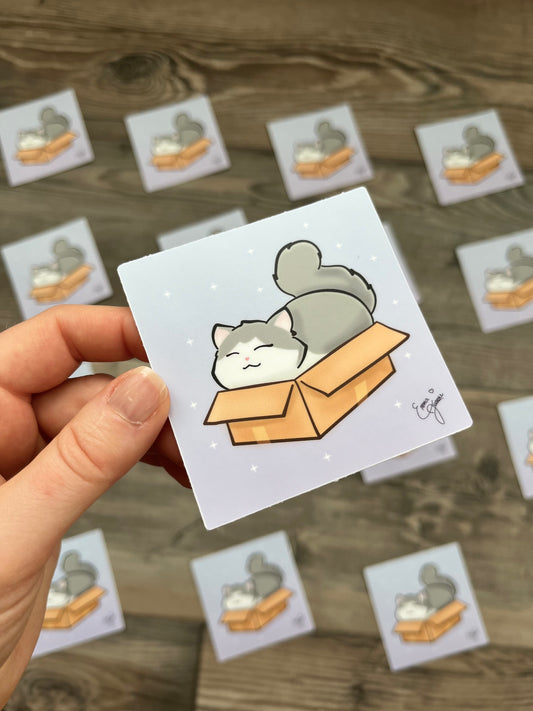 Kitty in a Box - Vinyl Sticker