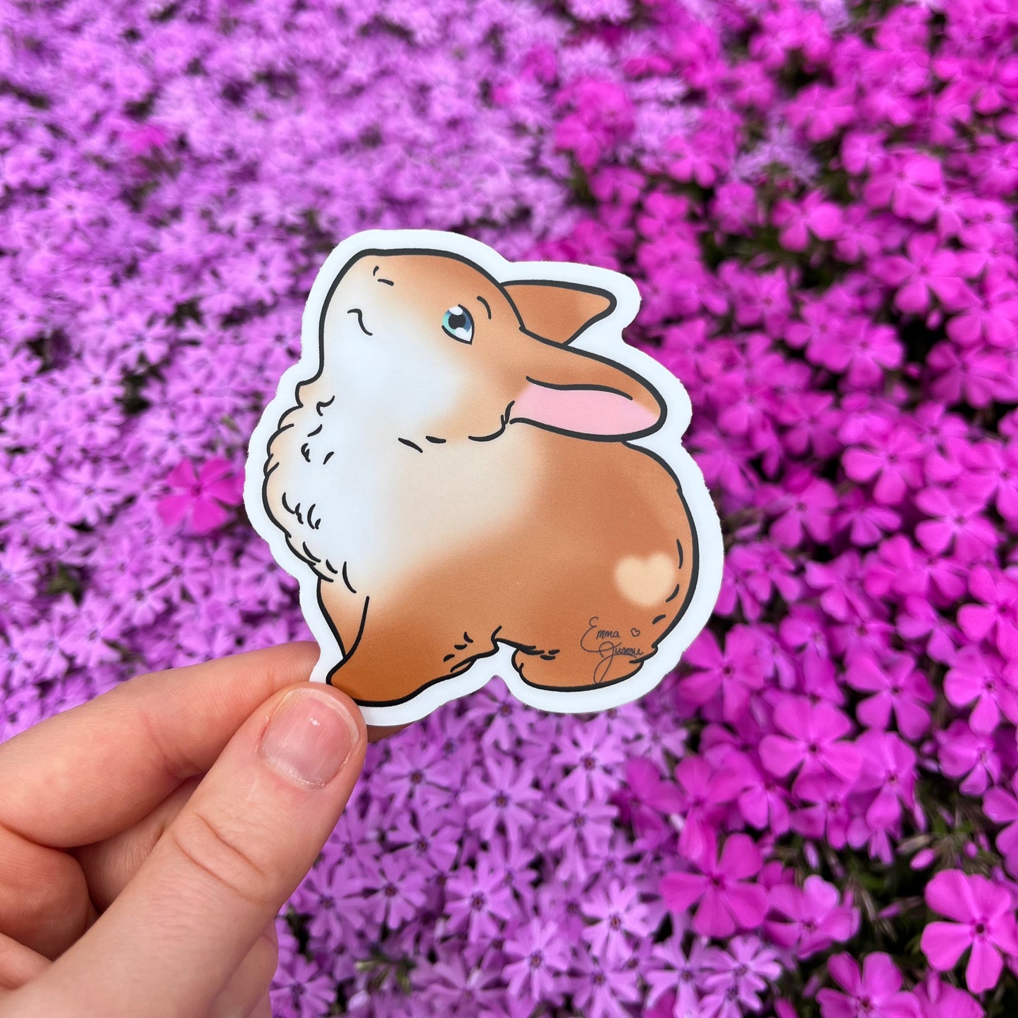 Beau, the Sweet Springtime Bunny - Vinyl Sticker