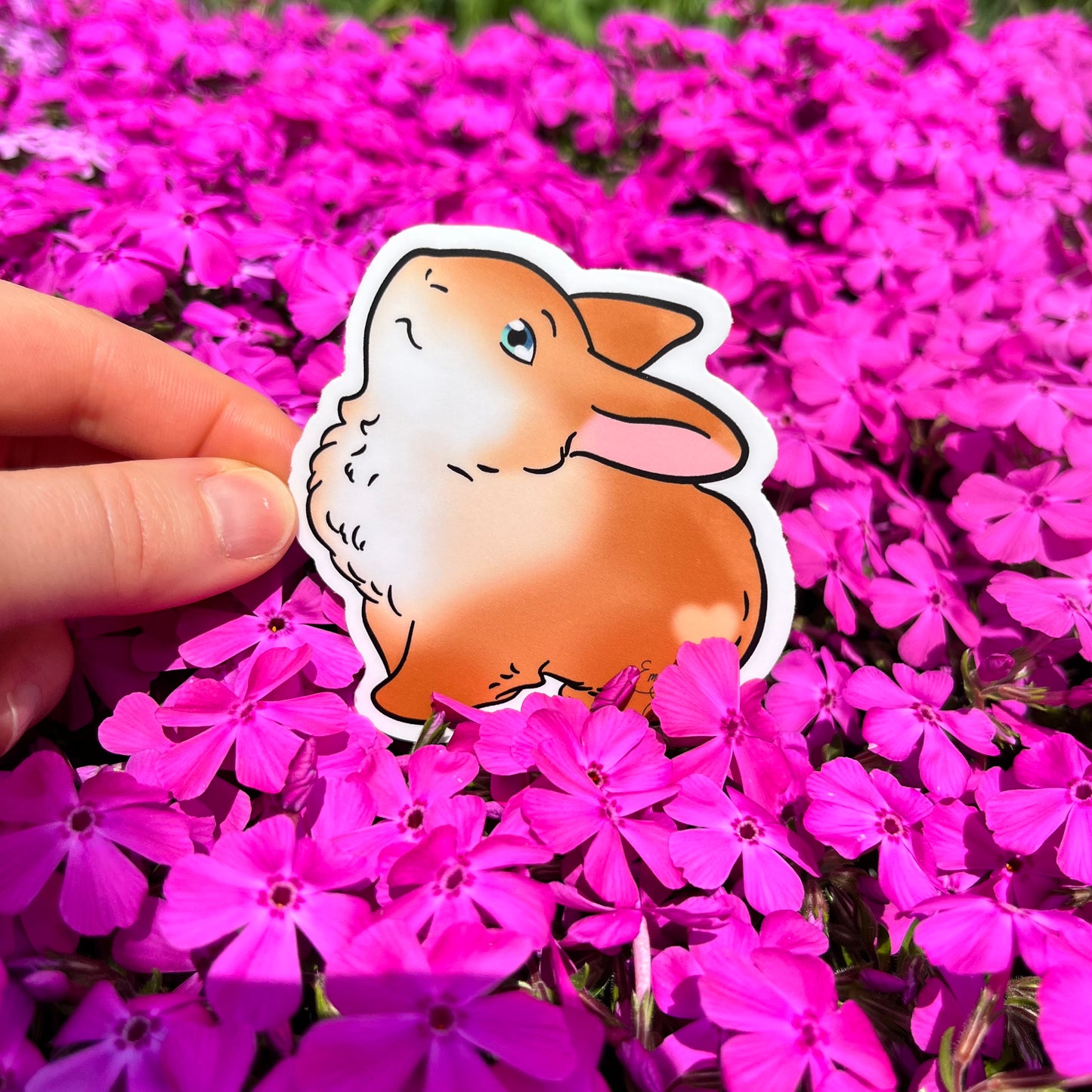 Beau, the Sweet Springtime Bunny - Vinyl Sticker