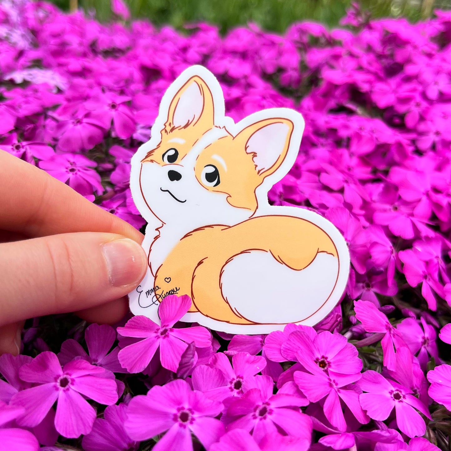 Sweet Corgi's heart-butt - Vinyl Sticker