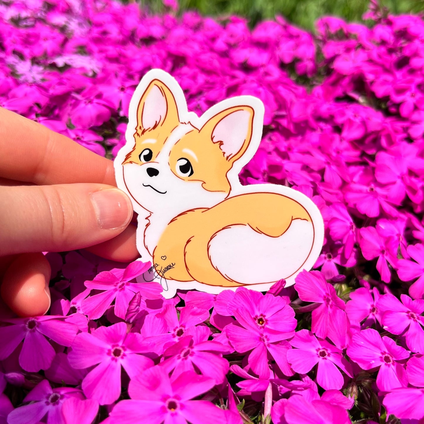 Sweet Corgi's heart-butt - Vinyl Sticker
