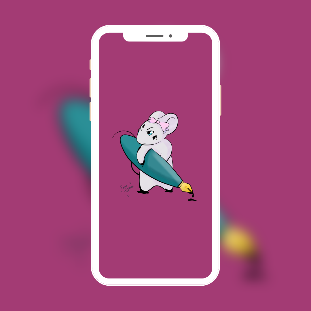 Ink Mouse Stella - Mobile Wallpaper - Available in different colors