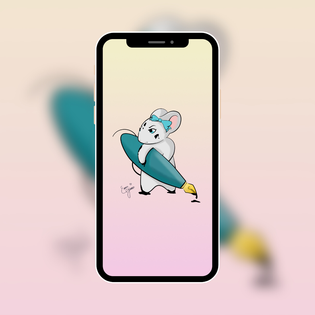 Ink Mouse Stella - Mobile Wallpaper - Available in different colors
