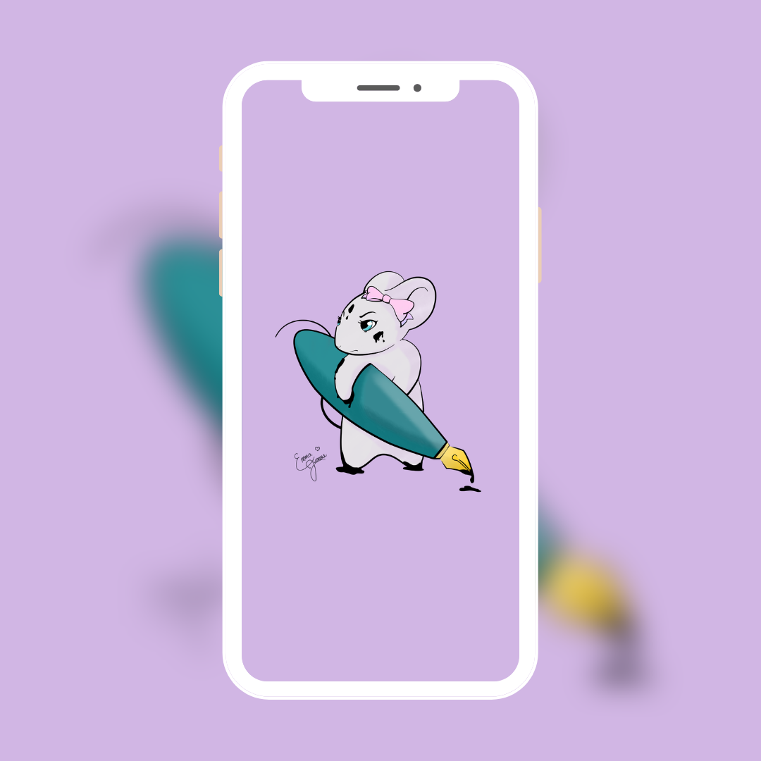 Ink Mouse Stella - Mobile Wallpaper - Available in different colors