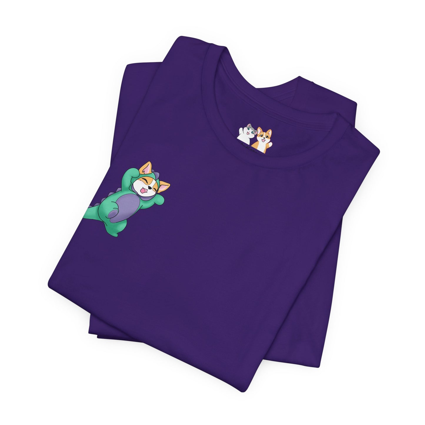 Kitty and Corgi — Corgi-zilla Dino Stomps — Super Soft Cotton Airlume Unisex T-Shirt