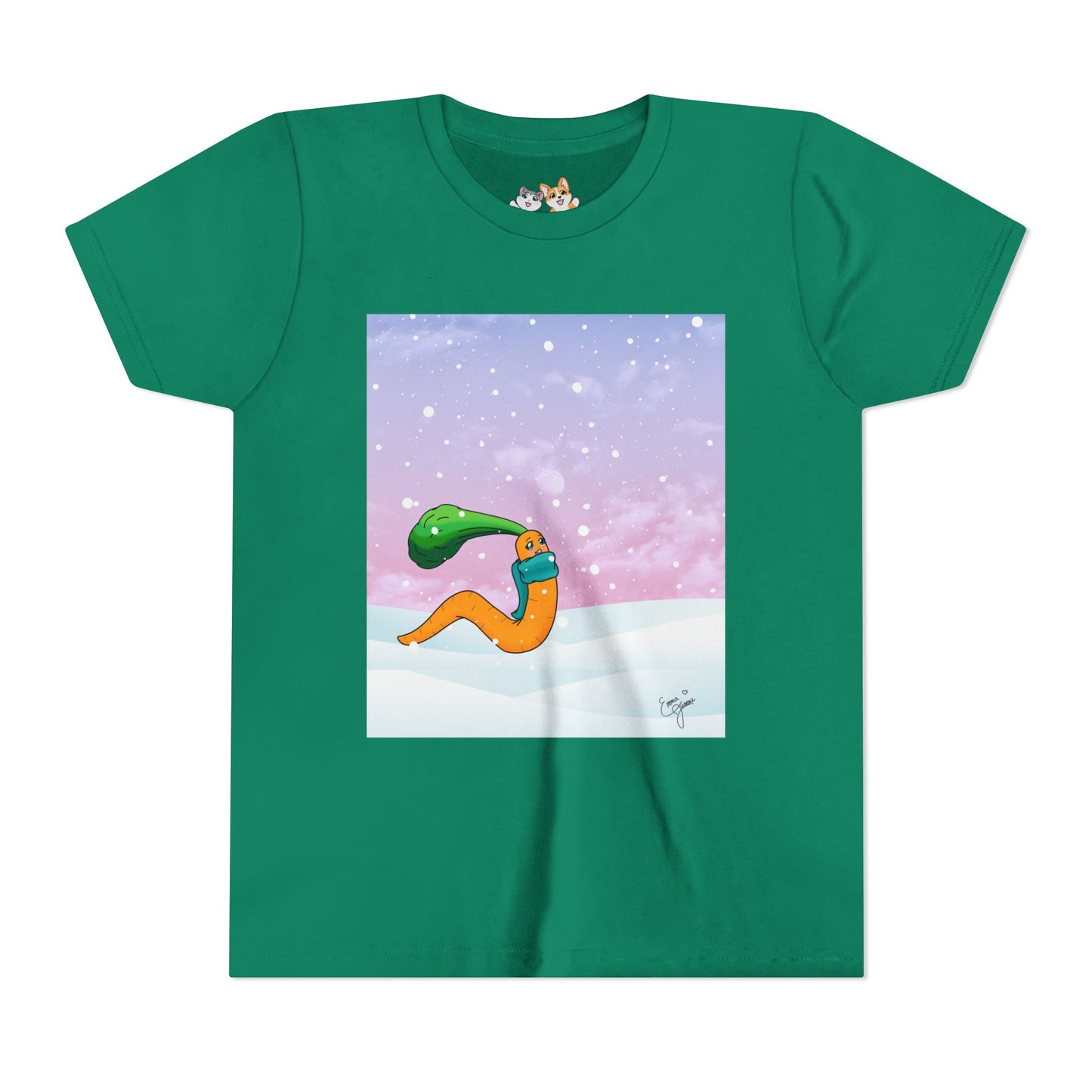 Youth Tee — CarrotWorm's Snowy Wonder - Unisex Youth/ Children's Graphic Tee