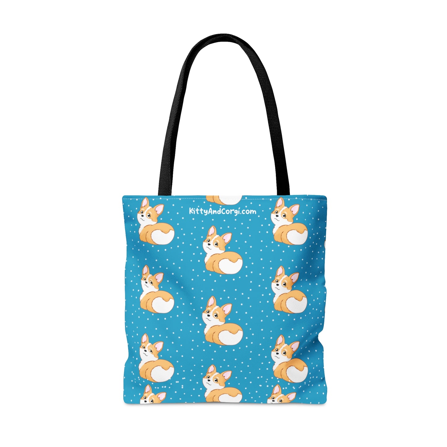 Corgi Butt Turquoise - Patterned Tote Bag