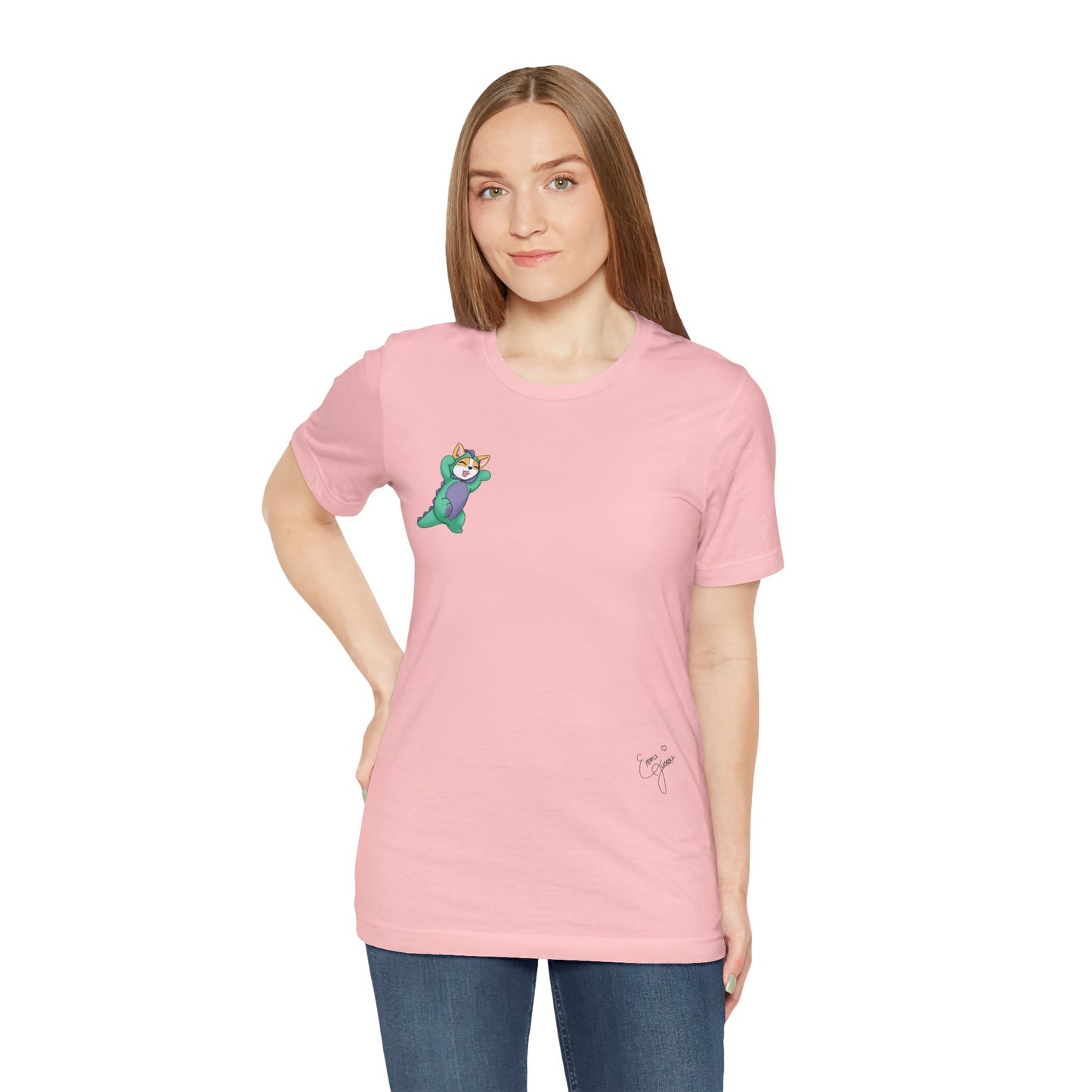 Kitty and Corgi — Corgi-zilla Dino Stomps — Super Soft Cotton Airlume Unisex T-Shirt