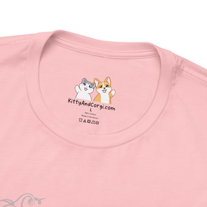 Kitty and Corgi - Pumpkin Spice and Everything Nice - Super Soft Cotton Airlume Unisex T-Shirt (Large Front Graphic)