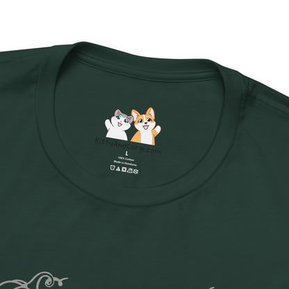 Kitty and Corgi - Pumpkin Spice and Everything Nice - Super Soft Cotton Airlume Unisex T-Shirt (Large Front Graphic)