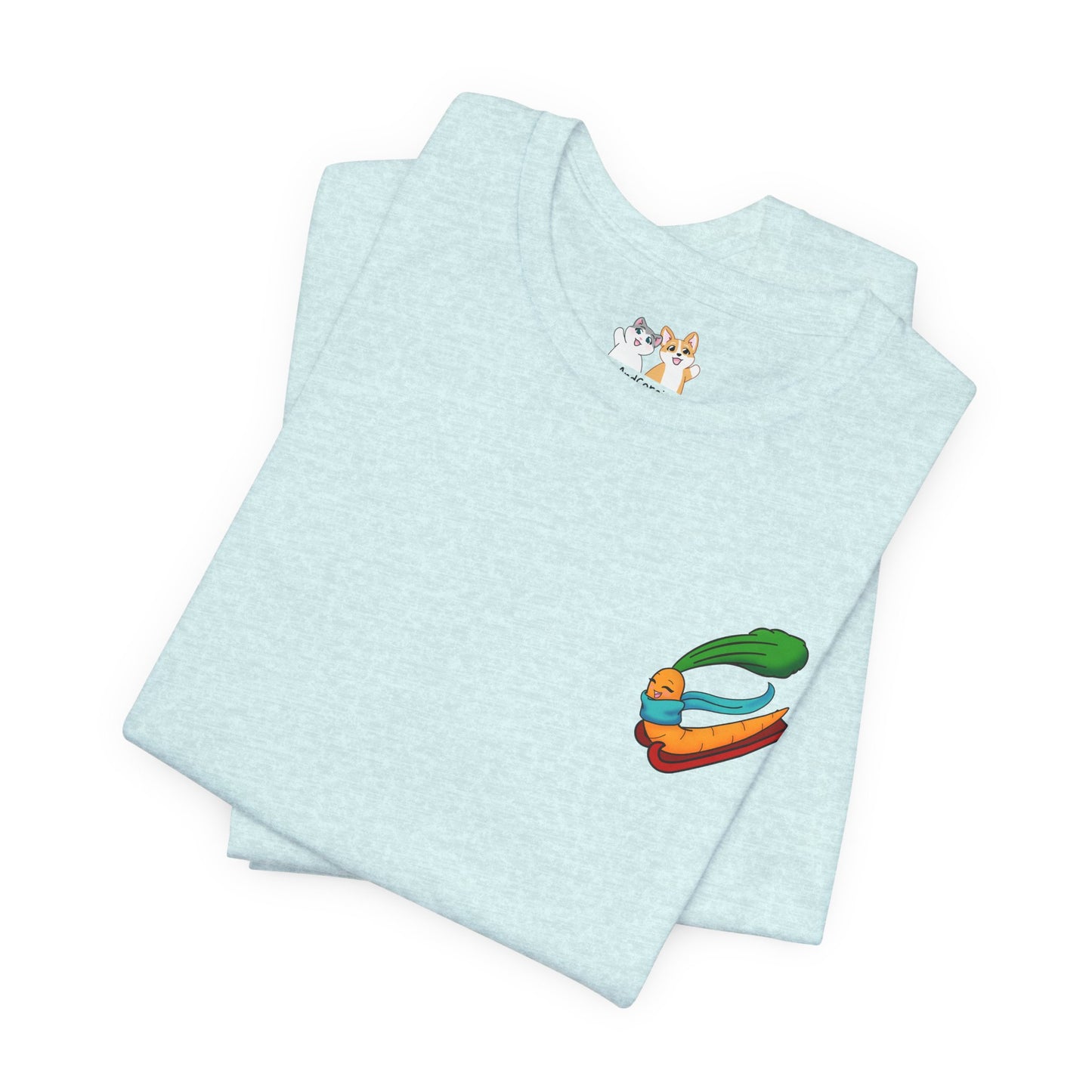 Kitty and Corgi - CarrotWorm Goes Sledding! — Super Soft Cotton Airlume Unisex T-Shirt