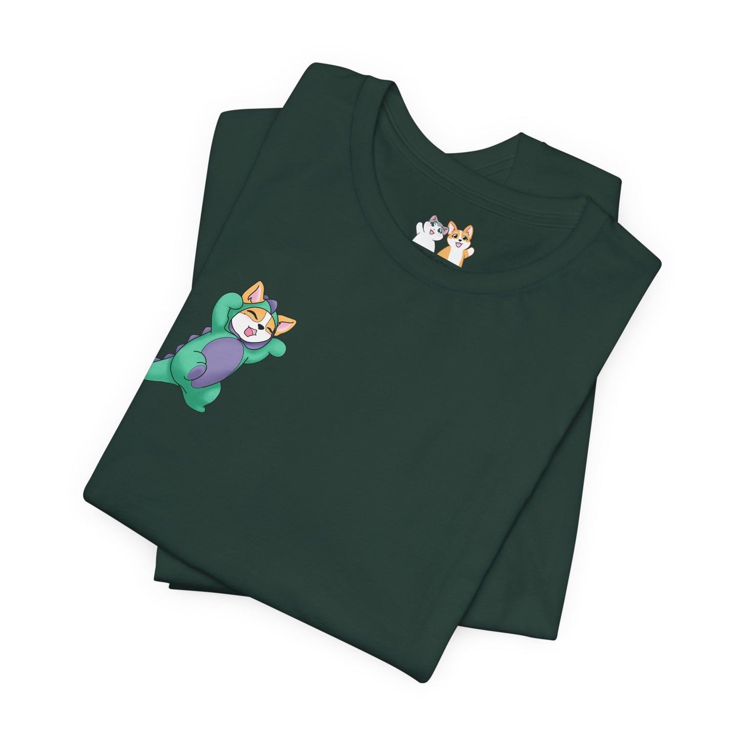Kitty and Corgi — Corgi-zilla Dino Stomps — Super Soft Cotton Airlume Unisex T-Shirt