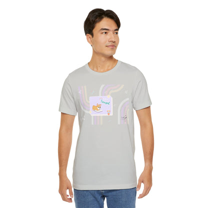 Corgi - Groovy Series - Stay Focused - Super Soft Cotton Airlume Unisex T-Shirt (Horizontal Graphic)