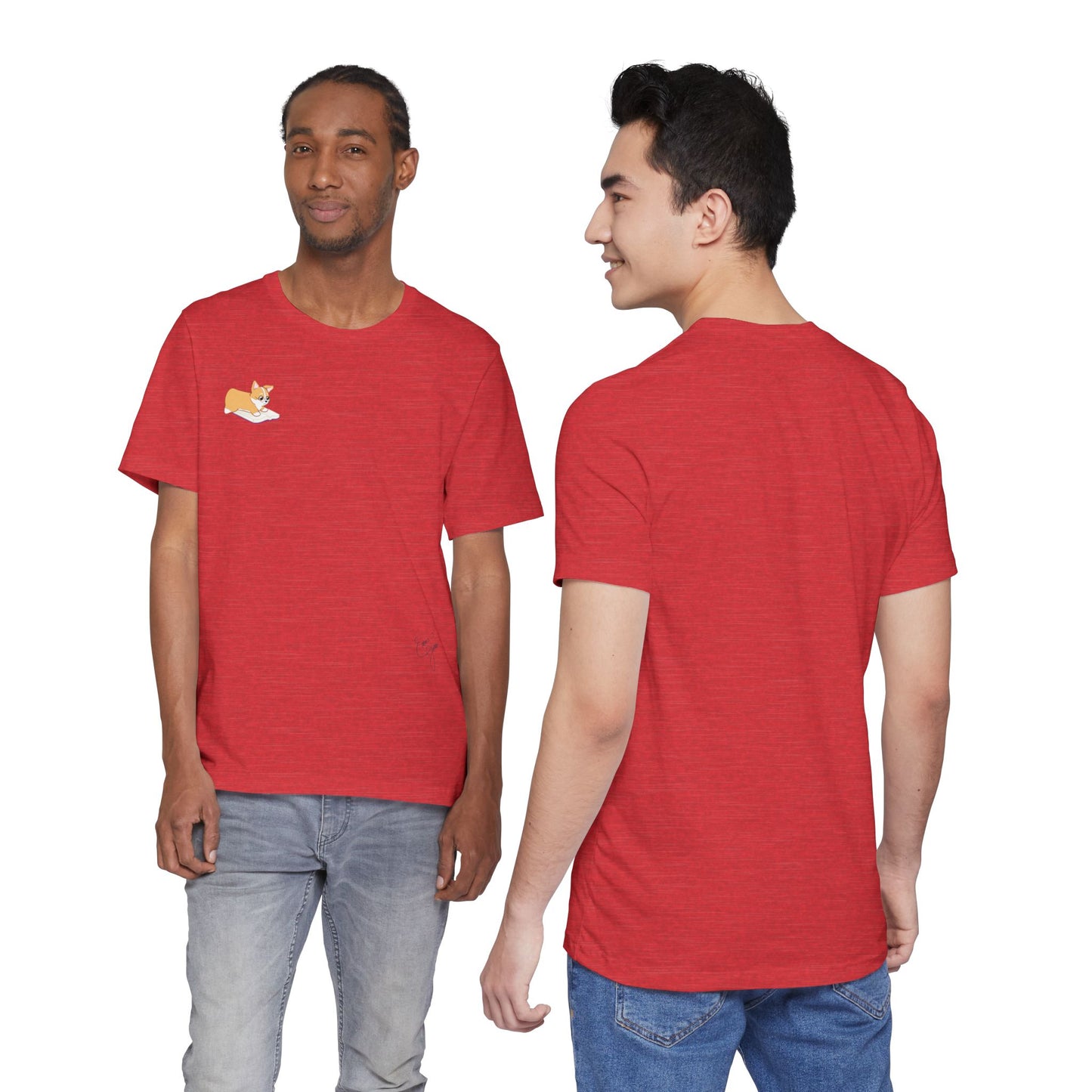 Corgi Reading a Book - Super Soft Cotton Airlume Unisex T-Shirt