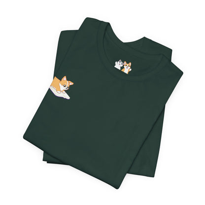 Corgi Reading a Book - Super Soft Cotton Airlume Unisex T-Shirt