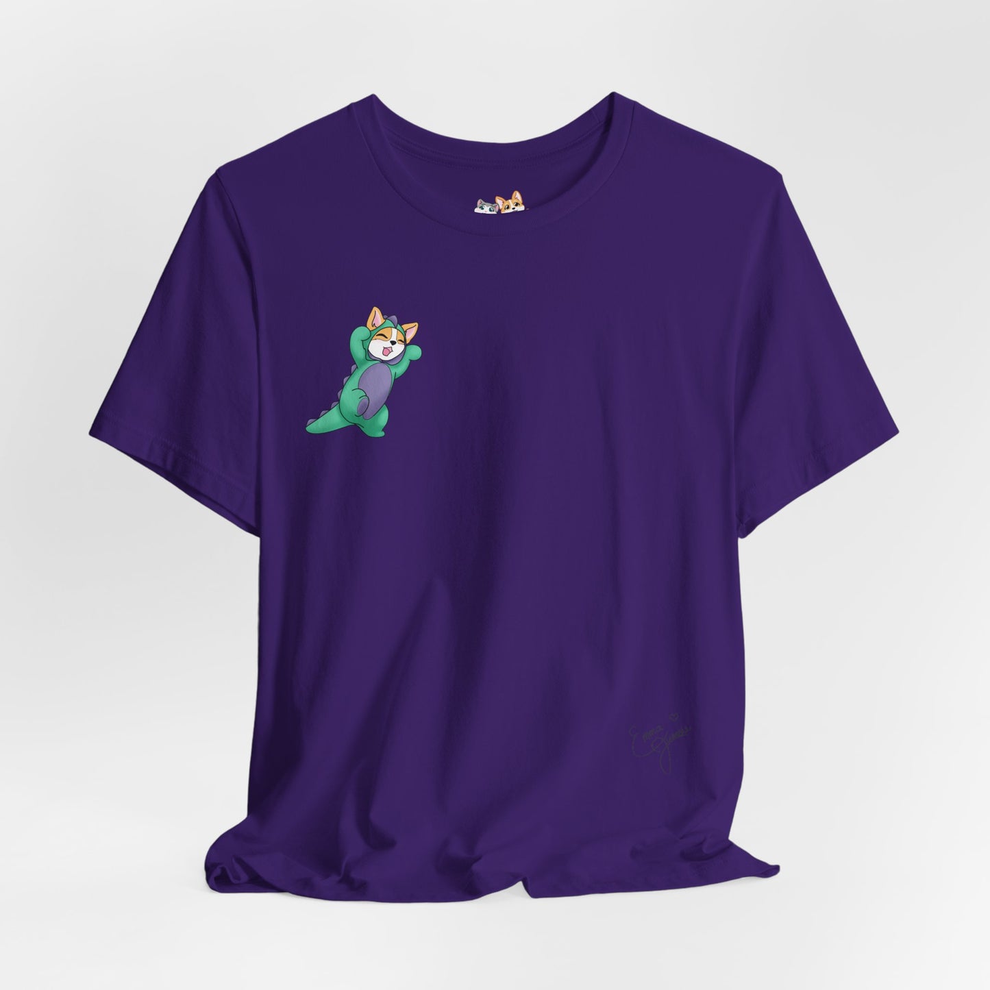 Kitty and Corgi — Corgi-zilla Dino Stomps — Super Soft Cotton Airlume Unisex T-Shirt