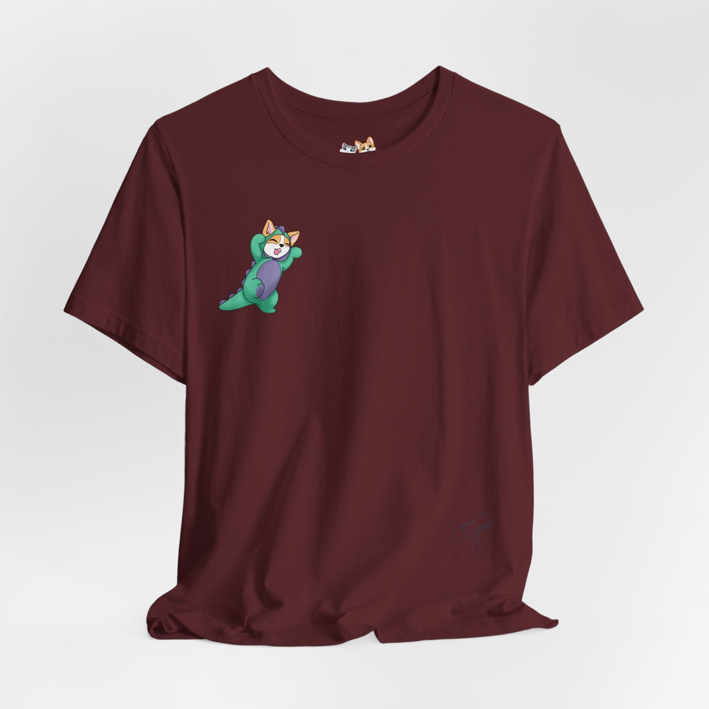 Kitty and Corgi — Corgi-zilla Dino Stomps — Super Soft Cotton Airlume Unisex T-Shirt