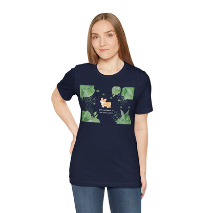 Corgi - Confidence is the Best Outfit - Super Soft Cotton Airlume Unisex T-Shirt (Horizontal Graphic)
