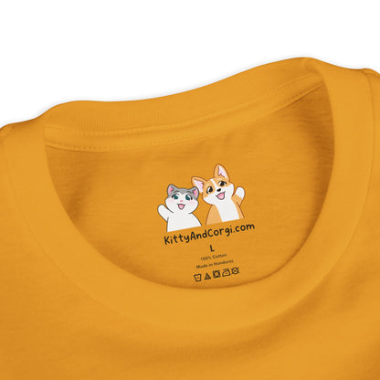 Youth Tee — Corgi loves Autumn - Fueled by Happy Thoughts - Unisex Youth/ Children's Graphic Tee