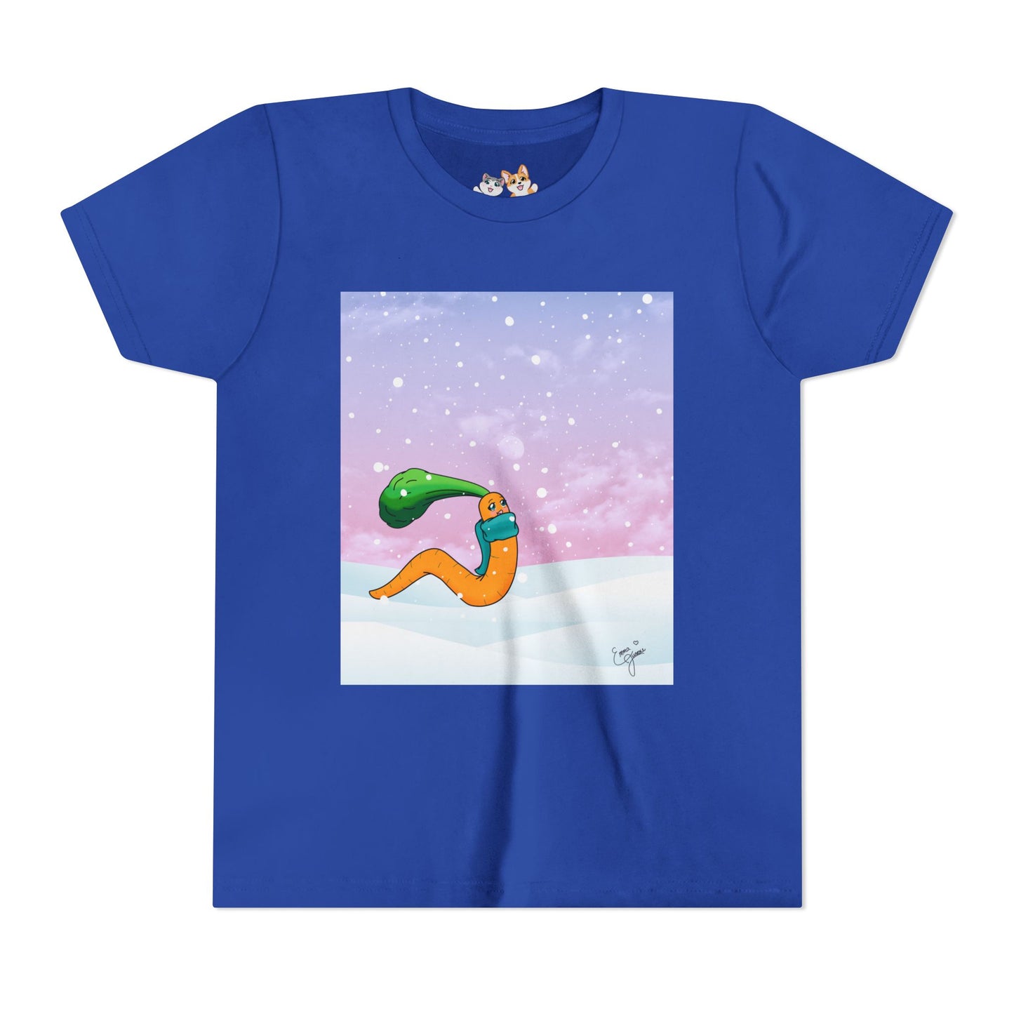 Youth Tee — CarrotWorm's Snowy Wonder - Unisex Youth/ Children's Graphic Tee